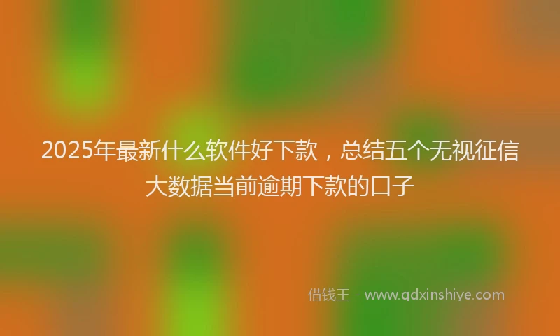 2025年最新什么软件好下款，总结五个无视征信大数据当前逾期下款的口子