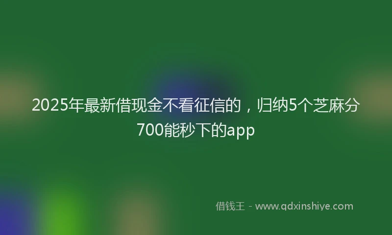 2025年最新借现金不看征信的，归纳5个芝麻分700能秒下的app