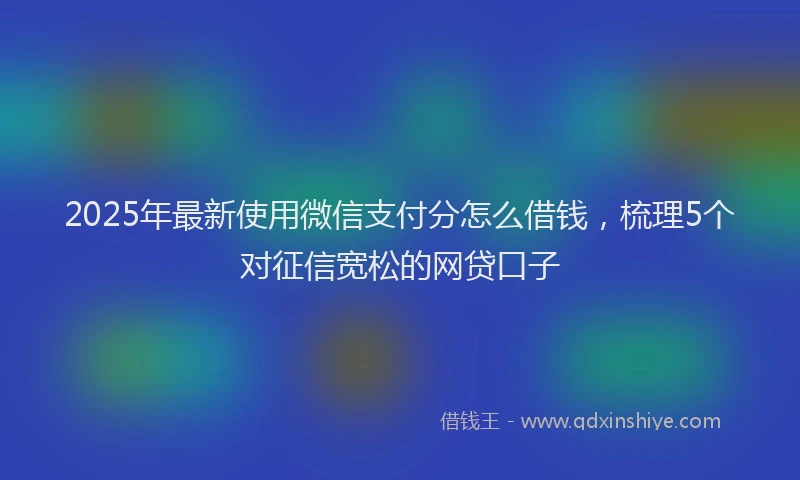 2025年最新使用微信支付分怎么借钱，梳理5个对征信宽松的网贷口子