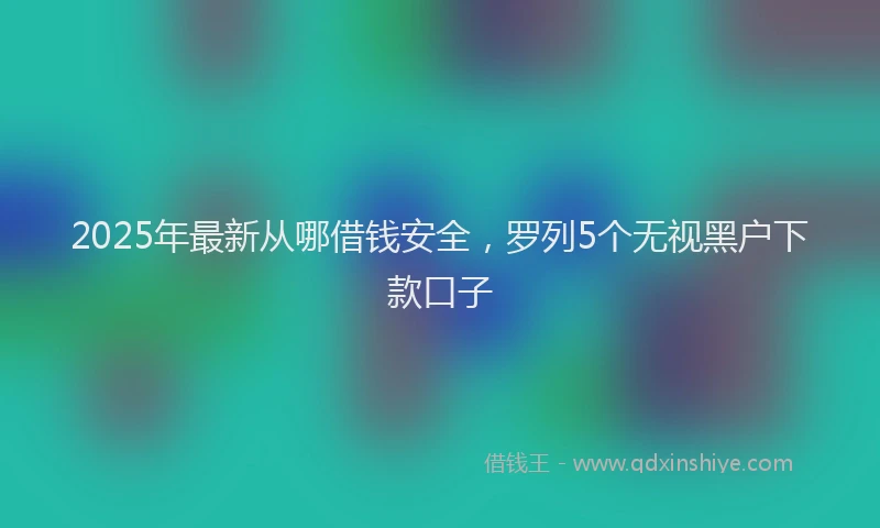 2025年最新从哪借钱安全，罗列5个无视黑户下款口子