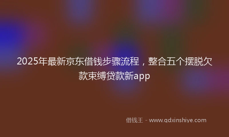 2025年最新京东借钱步骤流程，整合五个摆脱欠款束缚贷款新app