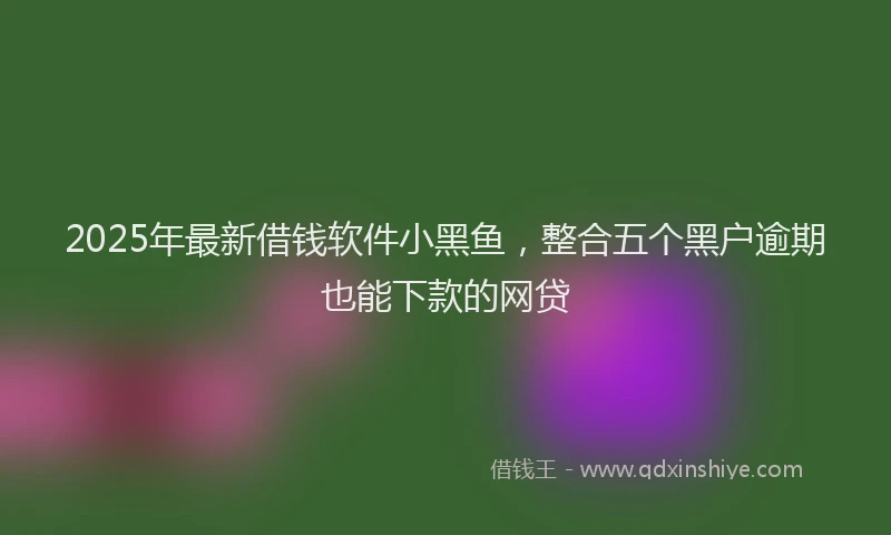 2025年最新借钱软件小黑鱼，整合五个黑户逾期也能下款的网贷