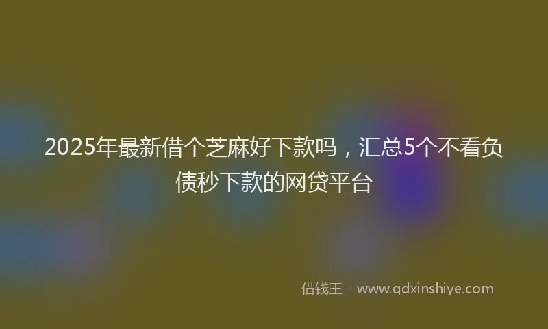 2025年最新借个芝麻好下款吗，汇总5个不看负债秒下款的网贷平台
