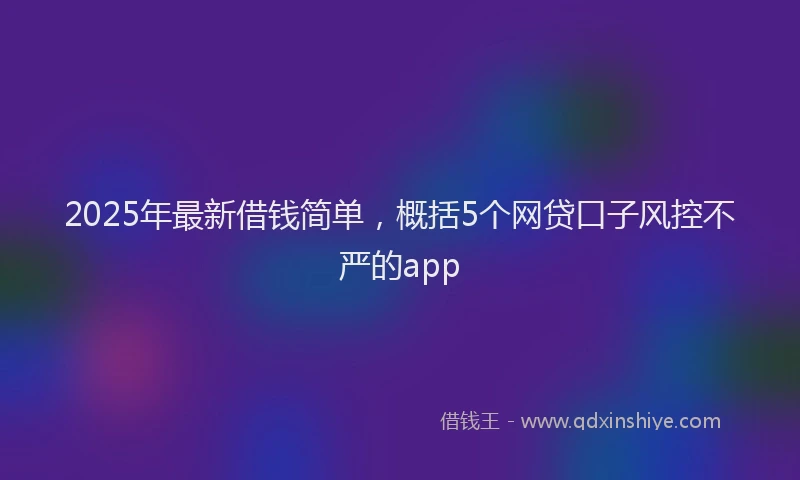 2025年最新借钱简单，概括5个网贷口子风控不严的app