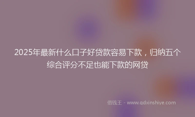2025年最新什么口子好贷款容易下款，归纳五个综合评分不足也能下款的网贷