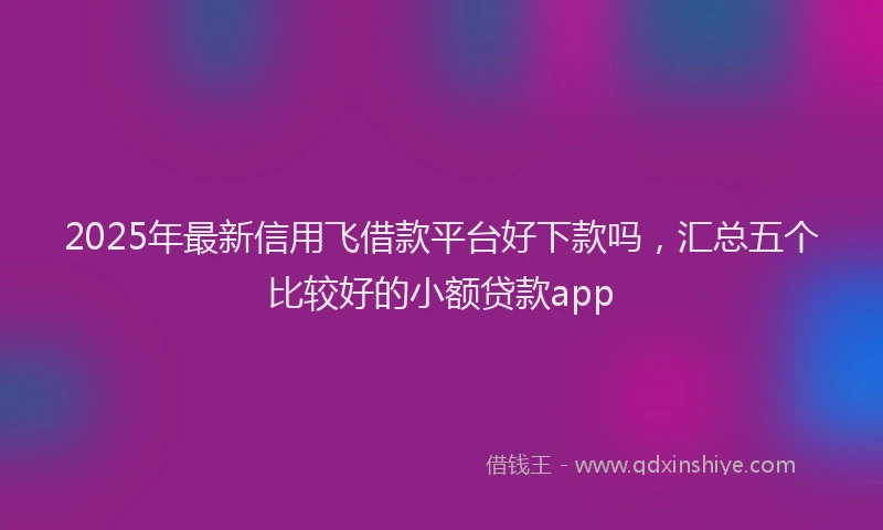 2025年最新信用飞借款平台好下款吗，汇总五个比较好的小额贷款app