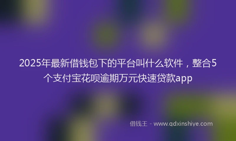 2025年最新借钱包下的平台叫什么软件，整合5个支付宝花呗逾期万元快速贷款app