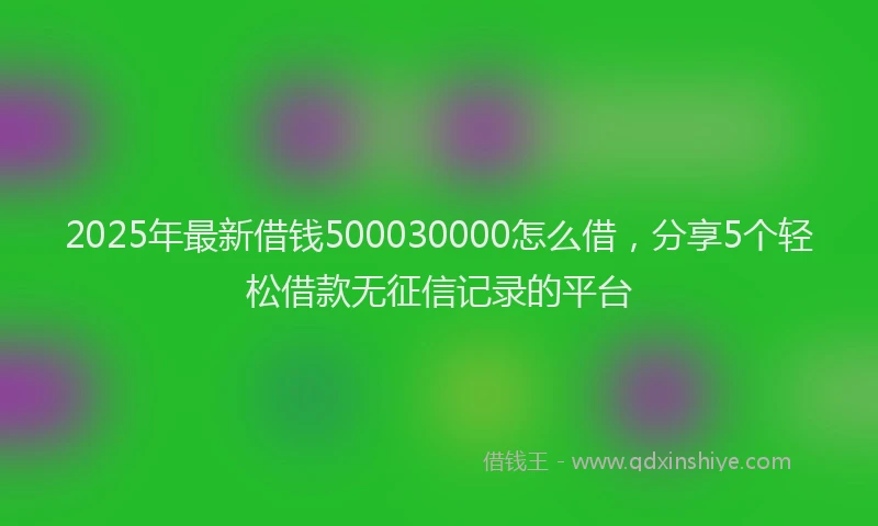 2025年最新借钱500030000怎么借，分享5个轻松借款无征信记录的平台