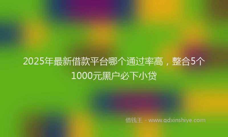 2025年最新借款平台哪个通过率高，整合5个1000元黑户必下小贷
