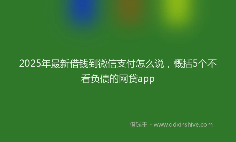 2025年最新借钱到微信支付怎么说，概括5个不看负债的网贷app