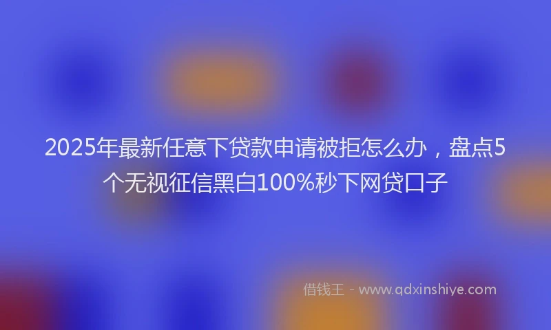 2025年最新任意下贷款申请被拒怎么办，盘点5个无视征信黑白100%秒下网贷口子