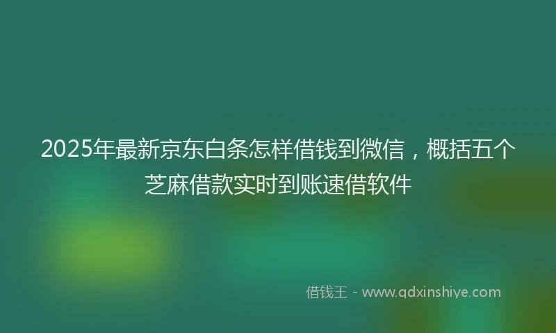 2025年最新京东白条怎样借钱到微信，概括五个芝麻借款实时到账速借软件