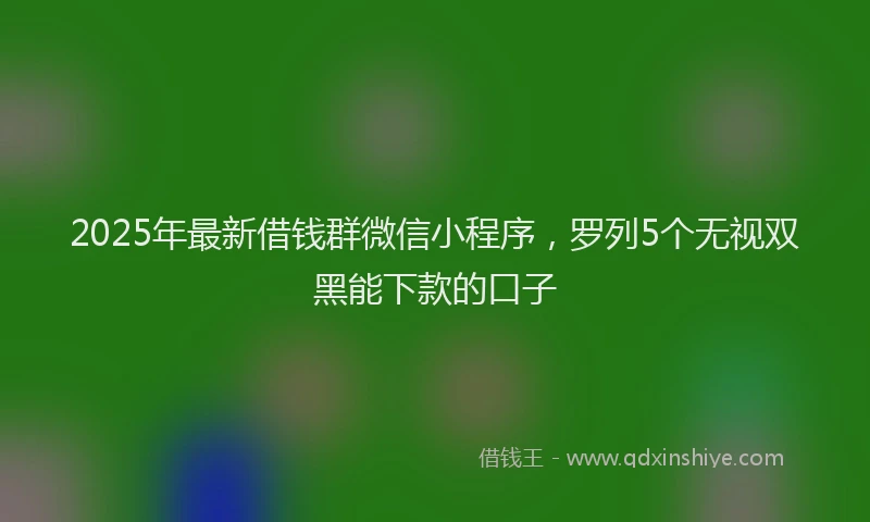 2025年最新借钱群微信小程序，罗列5个无视双黑能下款的口子