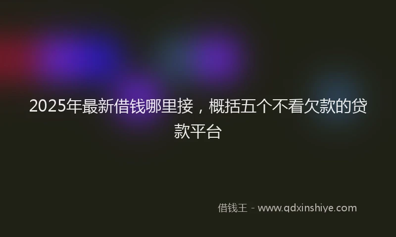 2025年最新借钱哪里接，概括五个不看欠款的贷款平台
