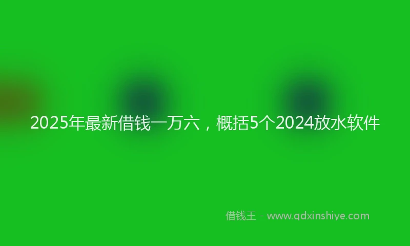 2025年最新借钱一万六，概括5个2024放水软件