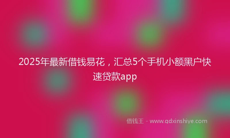 2025年最新借钱易花，汇总5个手机小额黑户快速贷款app