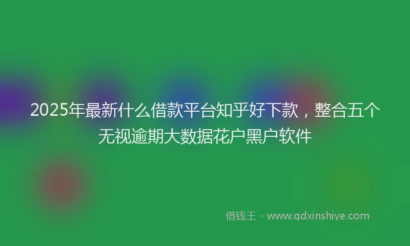2025年最新什么借款平台知乎好下款，整合五个无视逾期大数据花户黑户软件