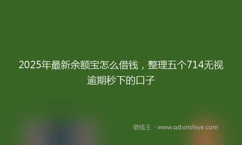 2025年最新余额宝怎么借钱，整理五个714无视逾期秒下的口子