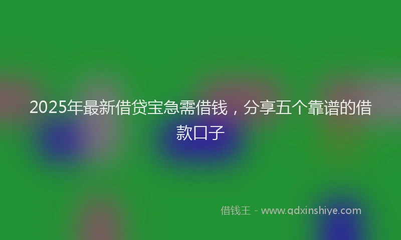 2025年最新借贷宝急需借钱，分享五个靠谱的借款口子