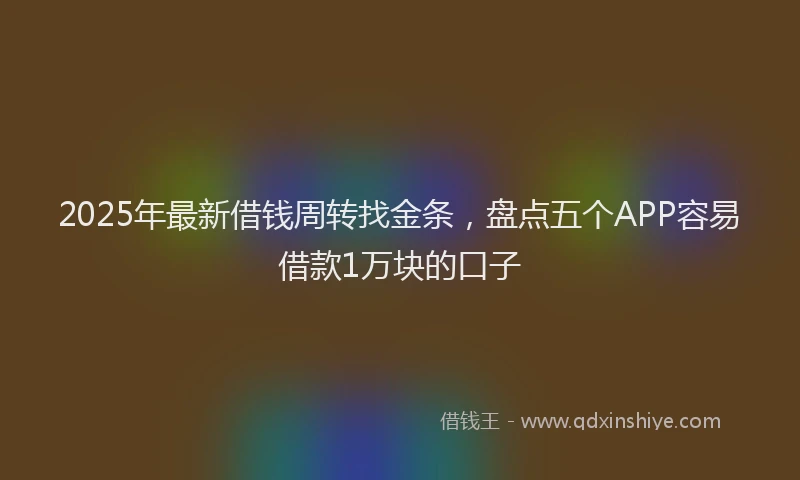 2025年最新借钱周转找金条，盘点五个APP容易借款1万块的口子