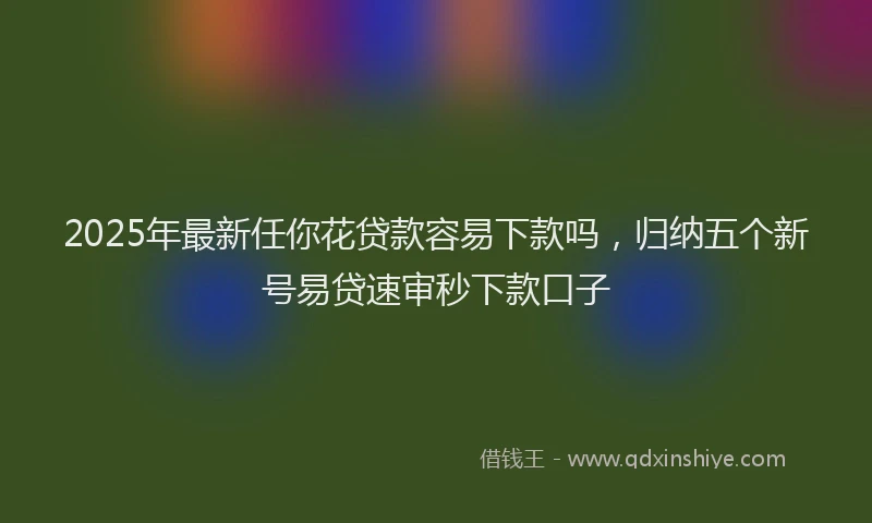 2025年最新任你花贷款容易下款吗，归纳五个新号易贷速审秒下款口子