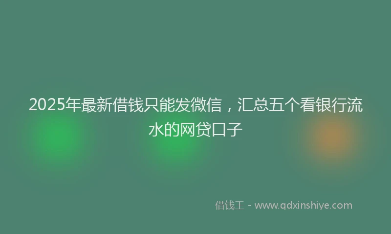 2025年最新借钱只能发微信，汇总五个看银行流水的网贷口子