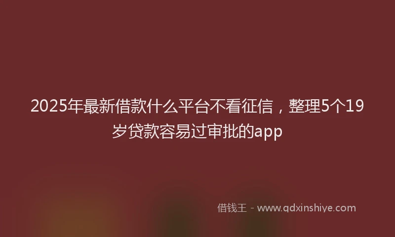 2025年最新借款什么平台不看征信，整理5个19岁贷款容易过审批的app
