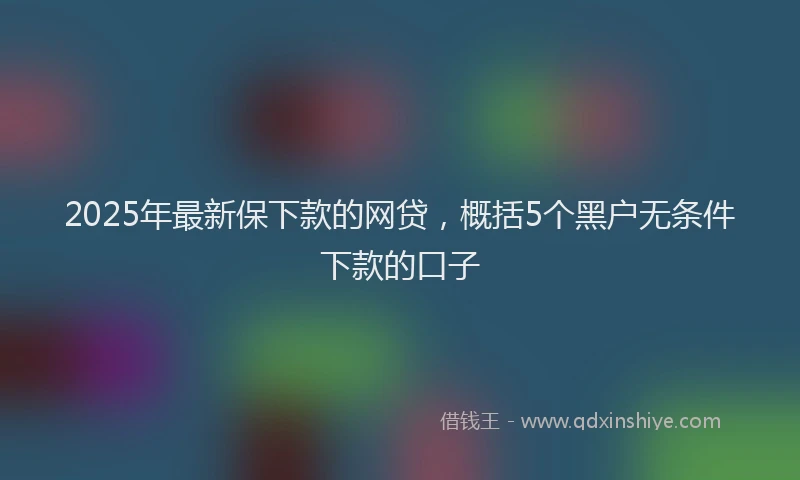 2025年最新保下款的网贷，概括5个黑户无条件下款的口子