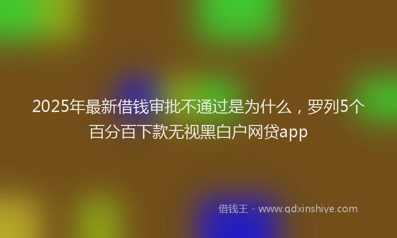 2025年最新借钱审批不通过是为什么，罗列5个百分百下款无视黑白户网贷app