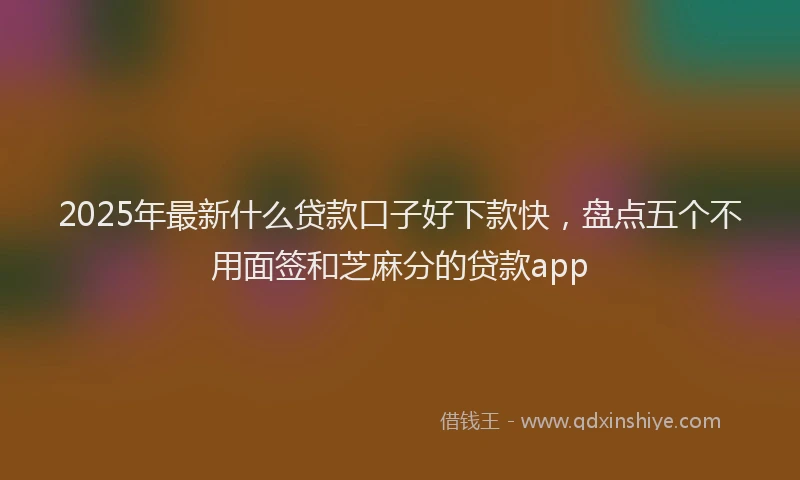 2025年最新什么贷款口子好下款快，盘点五个不用面签和芝麻分的贷款app