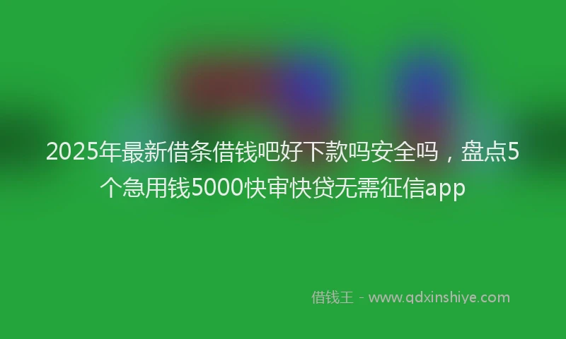 2025年最新借条借钱吧好下款吗安全吗，盘点5个急用钱5000快审快贷无需征信app