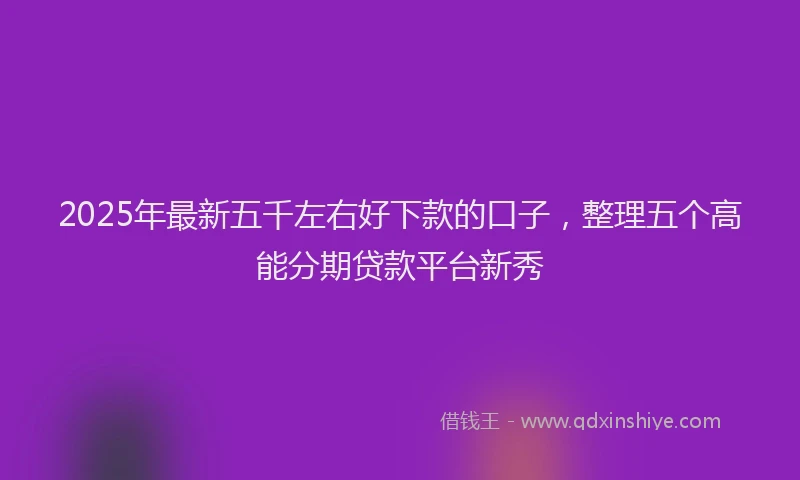2025年最新五千左右好下款的口子，整理五个高能分期贷款平台新秀