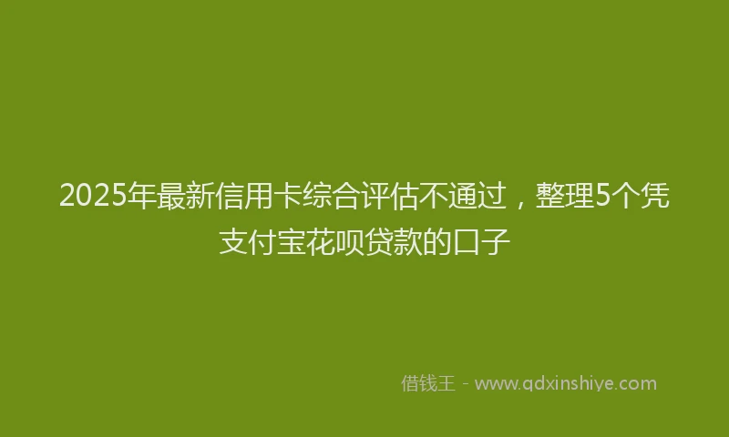 2025年最新信用卡综合评估不通过，整理5个凭支付宝花呗贷款的口子