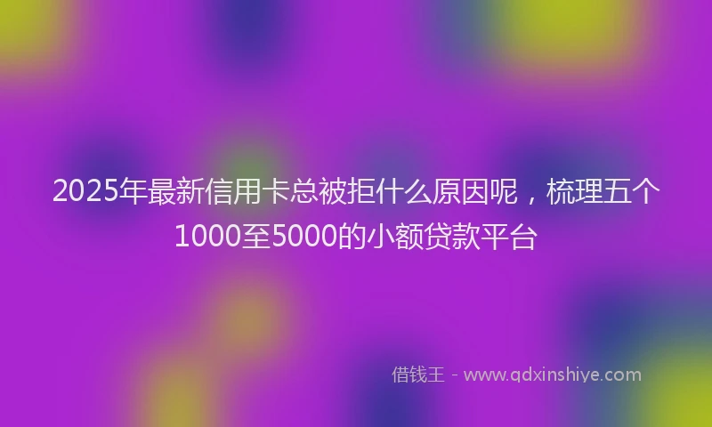 2025年最新信用卡总被拒什么原因呢，梳理五个1000至5000的小额贷款平台