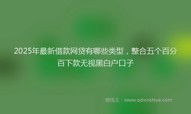 2025年最新借款网贷有哪些类型，整合五个百分百下款无视黑白户口子