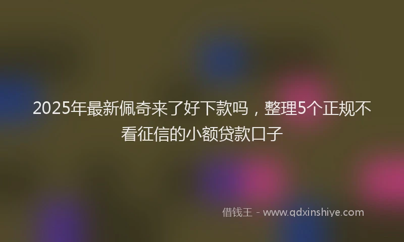 2025年最新佩奇来了好下款吗，整理5个正规不看征信的小额贷款口子
