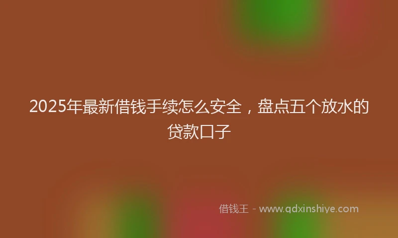 2025年最新借钱手续怎么安全，盘点五个放水的贷款口子