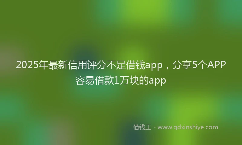 2025年最新信用评分不足借钱app，分享5个APP容易借款1万块的app