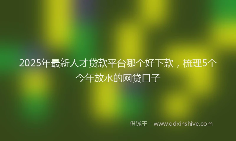 2025年最新人才贷款平台哪个好下款，梳理5个今年放水的网贷口子