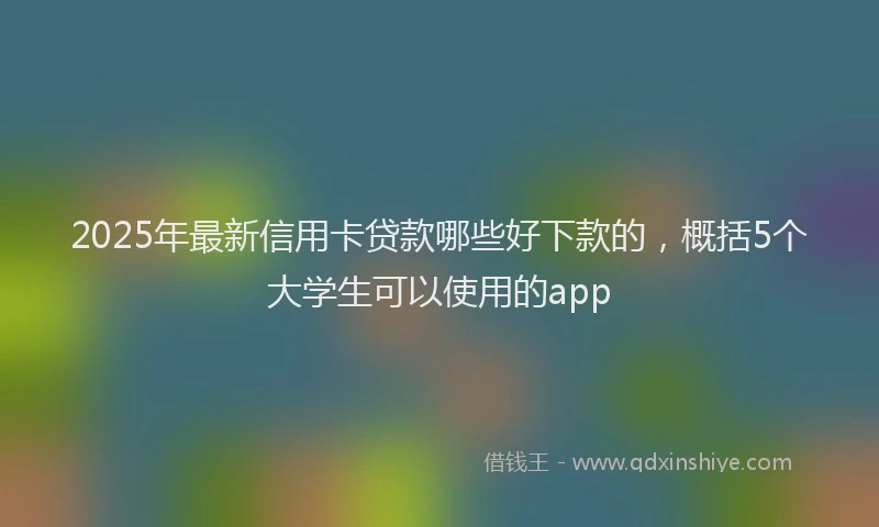 2025年最新信用卡贷款哪些好下款的，概括5个大学生可以使用的app