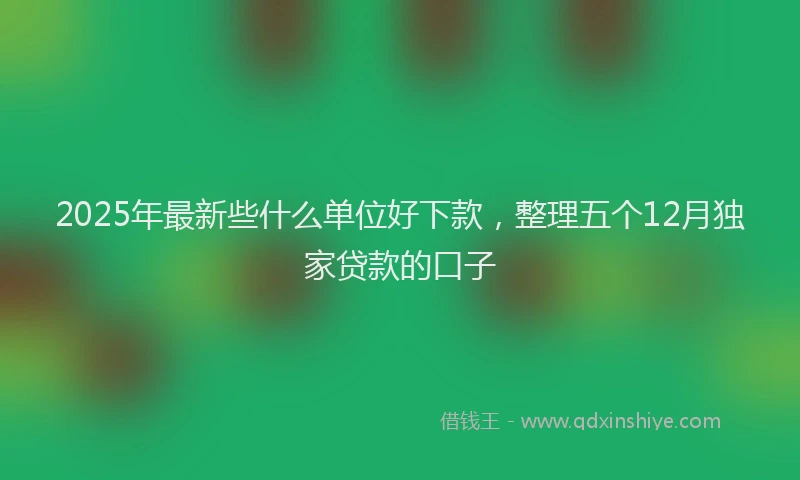 2025年最新些什么单位好下款，整理五个12月独家贷款的口子