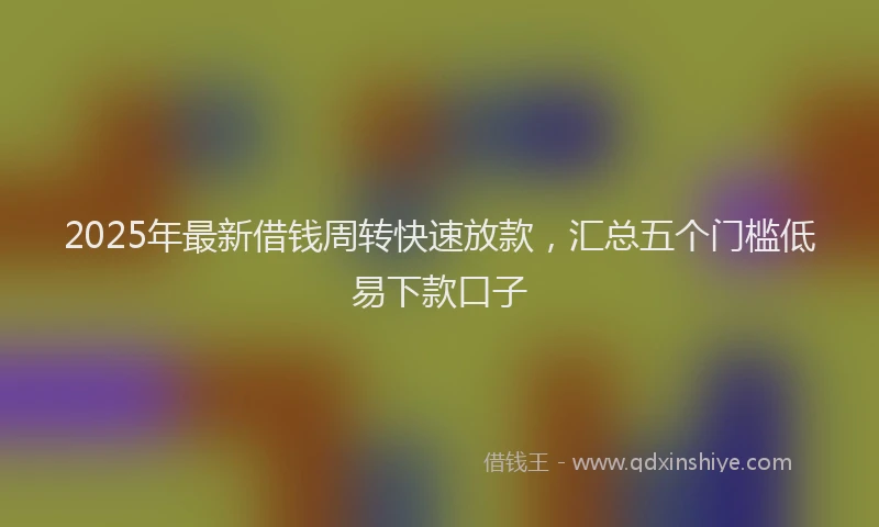 2025年最新借钱周转快速放款，汇总五个门槛低易下款口子