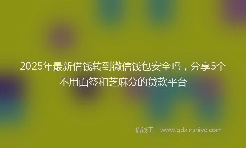 2025年最新借钱转到微信钱包安全吗，分享5个不用面签和芝麻分的贷款平台