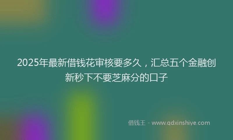 2025年最新借钱花审核要多久，汇总五个金融创新秒下不要芝麻分的口子