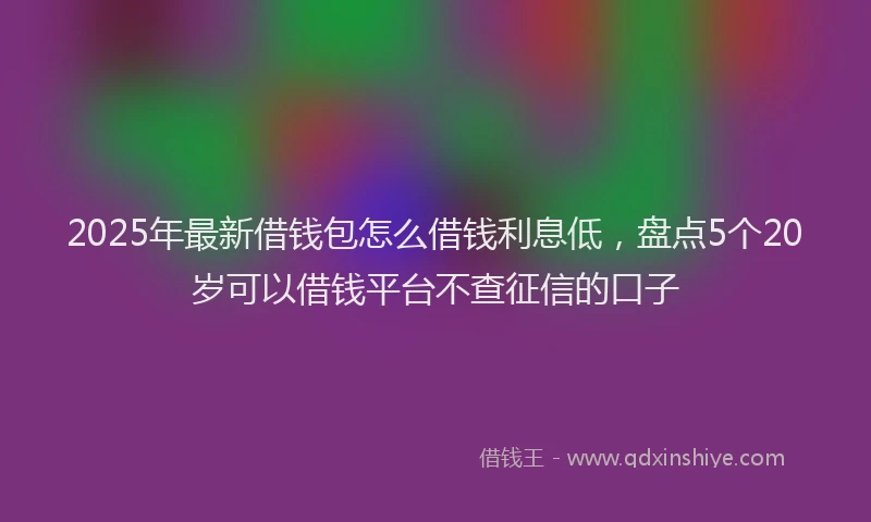 2025年最新借钱包怎么借钱利息低，盘点5个20岁可以借钱平台不查征信的口子