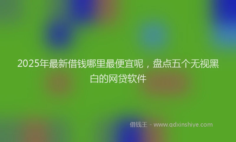 2025年最新借钱哪里最便宜呢，盘点五个无视黑白的网贷软件