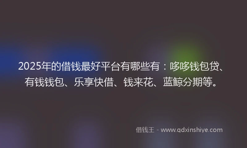 2025年的借钱最好平台有哪些有：哆哆钱包贷、有钱钱包、乐享快借、钱来花、蓝鲸分期等。