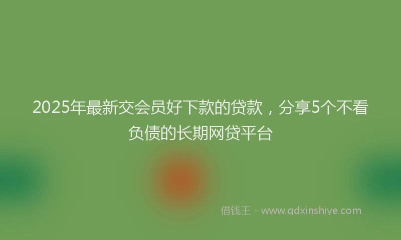 2025年最新交会员好下款的贷款，分享5个不看负债的长期网贷平台