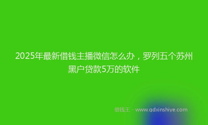 2025年最新借钱主播微信怎么办，罗列五个苏州黑户贷款5万的软件