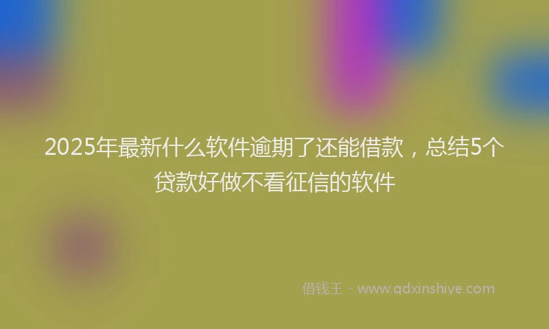 2025年最新什么软件逾期了还能借款，总结5个贷款好做不看征信的软件